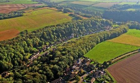 Aerial view of village